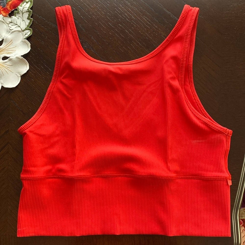 lululemon athletica Red Ribbed Cropped Tank